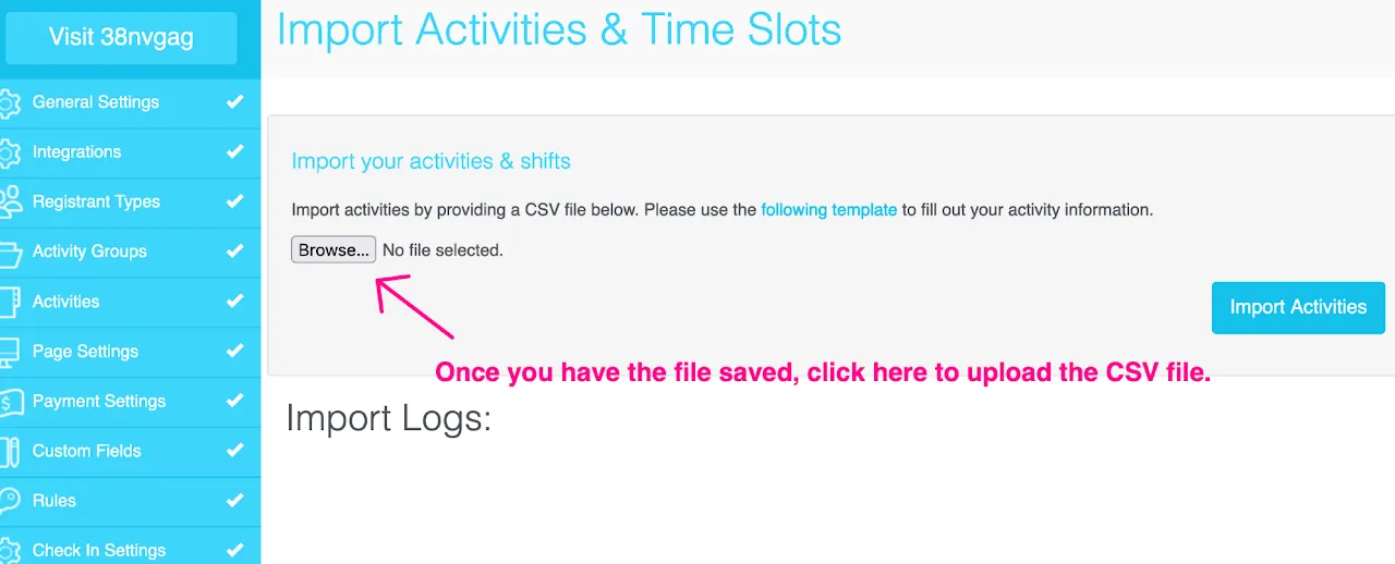 Screenshot of the &#39;Activity Groups&#39; configuration section in the myTRS admin interface