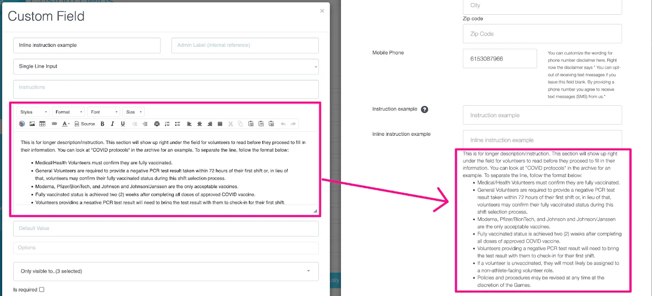 inline instructions