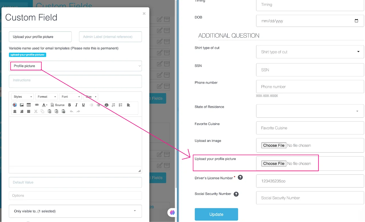 Screenshot showing the Profile Upload format that allows volunteers to crop images before uploading