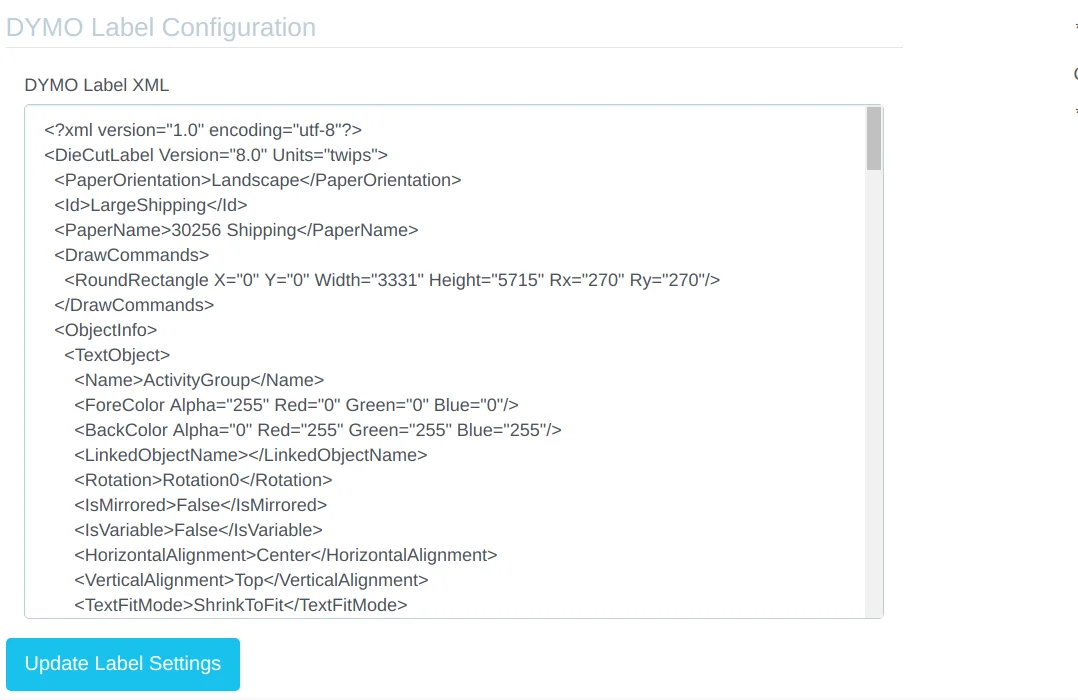 Screenshot showing additional Print Label functionality in the registrant account view
