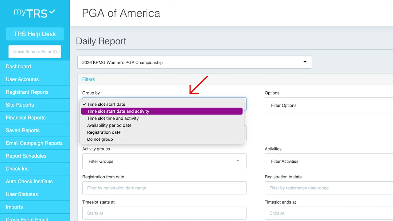 New Saved Report dialog for saving customized report