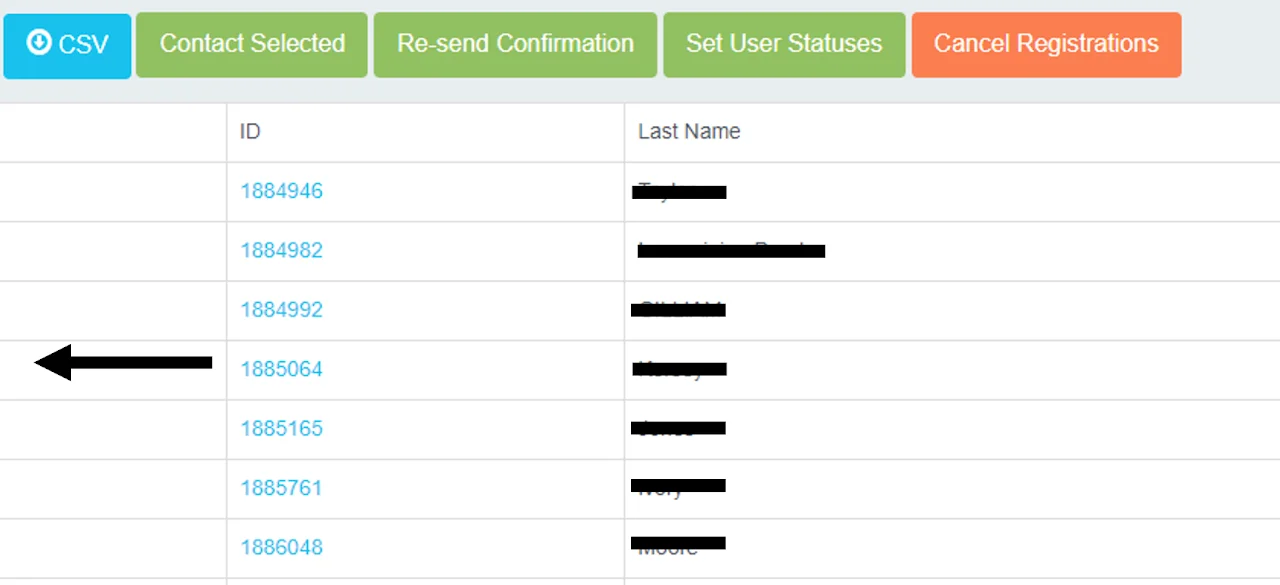 Select individual recipients using checkboxes