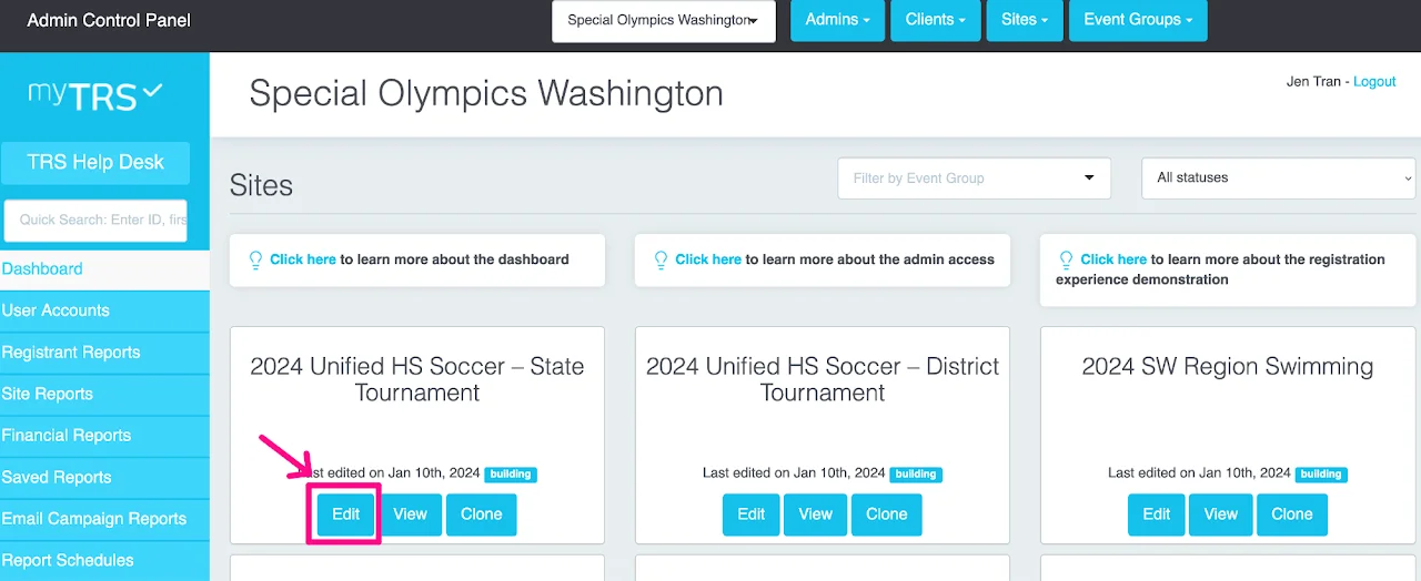 build registration site