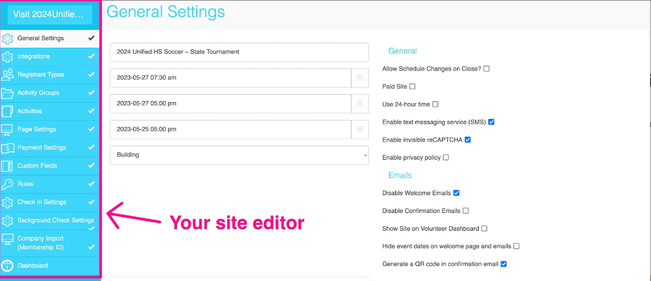 site editor